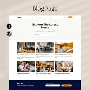 May include: A website mockup with the text "Blog Page" at the top. The page features the headline "Explore The Latest News" and several course thumbnails. The website's logo is visible, along with the text "How to Get the Most Out of Your Online Courses."