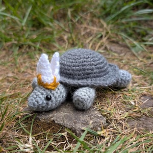 Turtle Pope Crochet Pattern | PDF Amigurumi Pattern, soulslike figure inspired by holy dog miriel, unofficial game amigurumi for souls fans