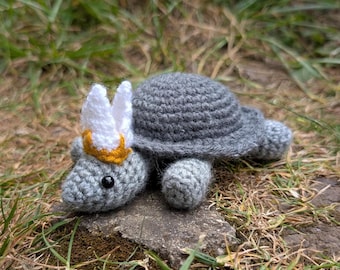 Turtle Pope Crochet Pattern | PDF Amigurumi Pattern, soulslike figure inspired by holy dog miriel, unofficial game amigurumi for souls fans