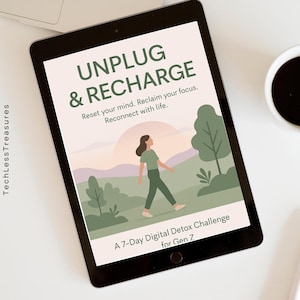7-Day Digital Detox Challenge Printable | Self-Care & Screen Time Planner | Mindful Habits Journal for Gen Z | Instant Download