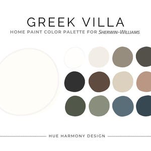 Greek Villa Sherwin Williams Whole House Paint Color Palette Sherwin Williams Paint Color Scheme Greek Villa coordinating paint colors 2025