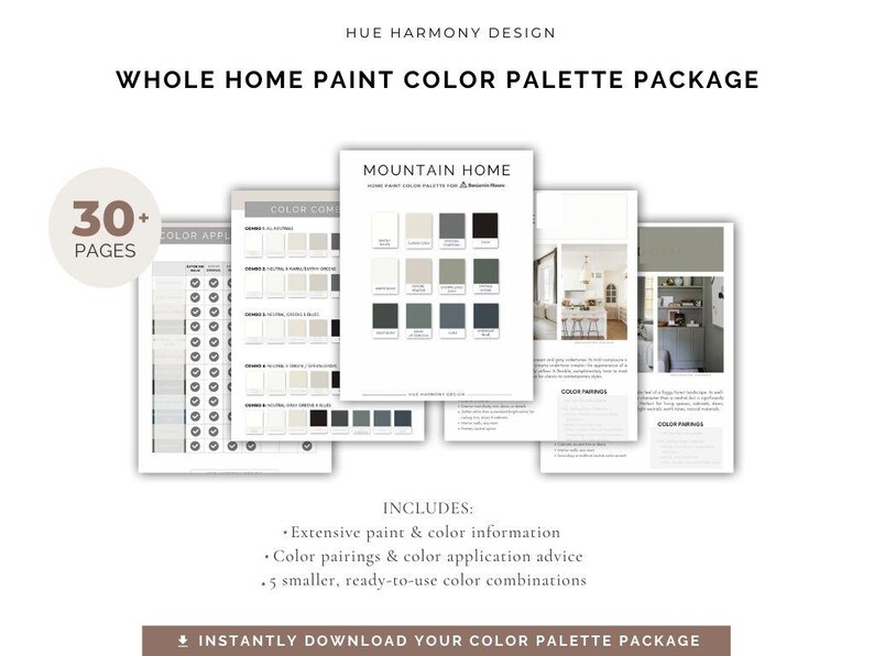 Modern Mountain House Paint Color Scheme Benjamin Moore Paint Palette ...