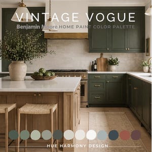 Vintage Vogue Benjamin Moore Whole Home Paint Color Palette Dark Green Paint Color Scheme Vintage Vogue complimentary colors 2026