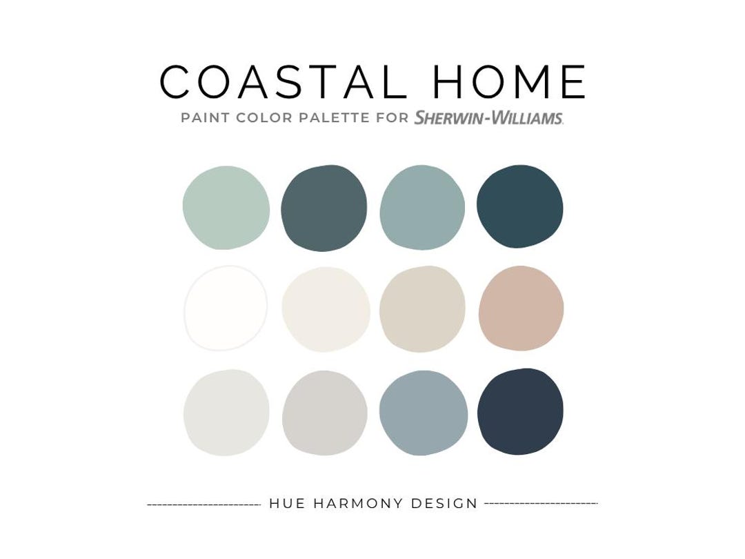 Coastal Home Paint Color Scheme Whole House Paint Color Palette Neutral ...