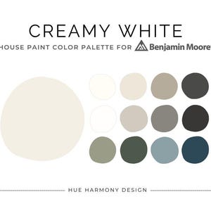 Creamy White Benjamin Moore Whole House Paint Color Palette Benjamin Moore Creamy white coordinating paint color scheme 2025 paint colors