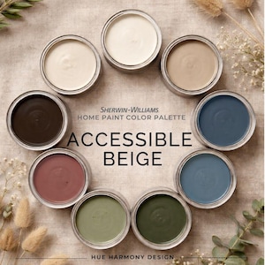 Accessible Beige Sherwin Williams Paint Palette | Whole Home Paint Color Scheme Accessible Beige coordinating warm neutral paint colors 2026