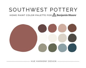Southwest Pottery Benjamin Moore 2026 Color Trends Whole House Paint Color Palette southwest pottery complimentary colors 2026 paint colors