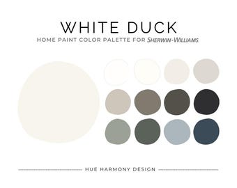 White Duck Sherwin Williams Whole House Paint Color Palette White Duck coordinating paint color scheme warm neutral home paint colors 2025