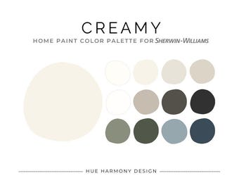 Palette di colori per la pittura di tutta la casa Creamy Sherwin Williams, schema di colori coordinati per la pittura bianco crema, colori caldi e neutri per la pittura della casa 2025