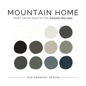 Modern Mountain House Paint Color Scheme Sherwin Williams Paint Whole House Paint Color Palette Mountain home paint palette neutral paint