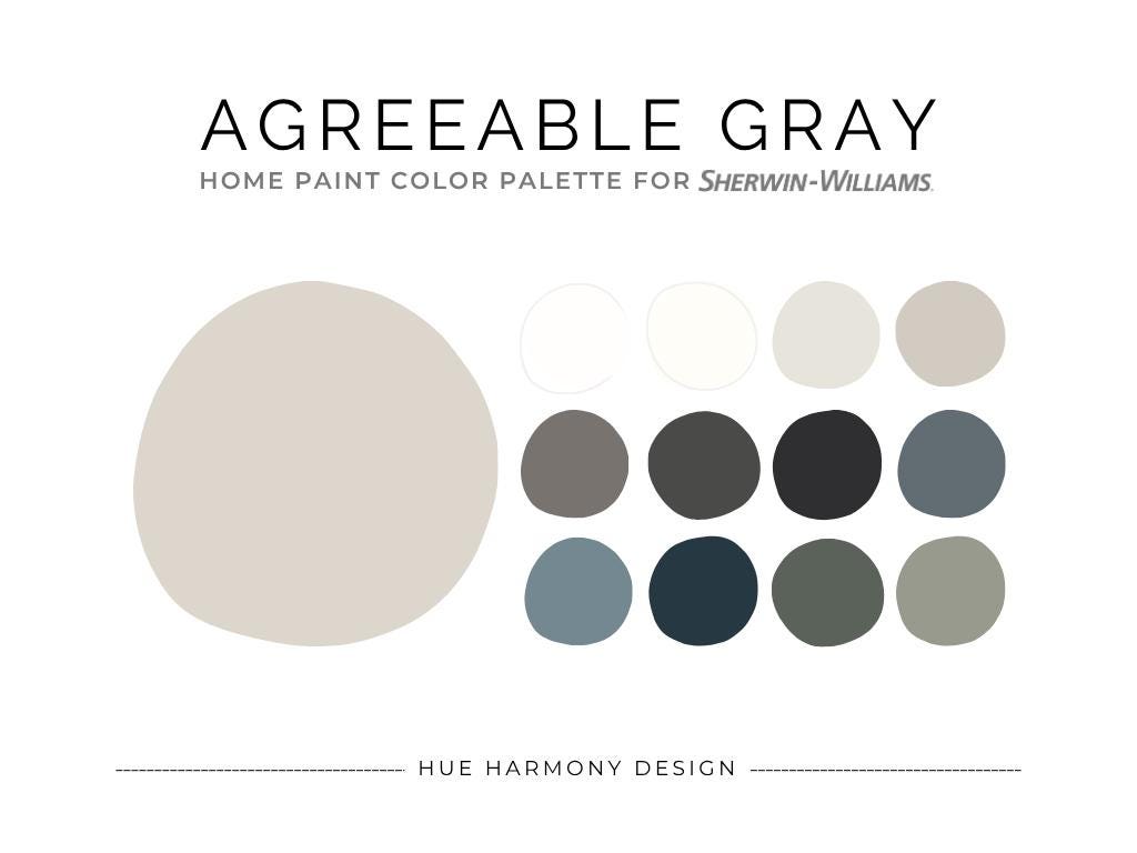 Agreeable Gray Sherwin Williams Whole House Paint Color Palette Agreeable Grey coordinating paint color scheme warm neutral home colors 2025
