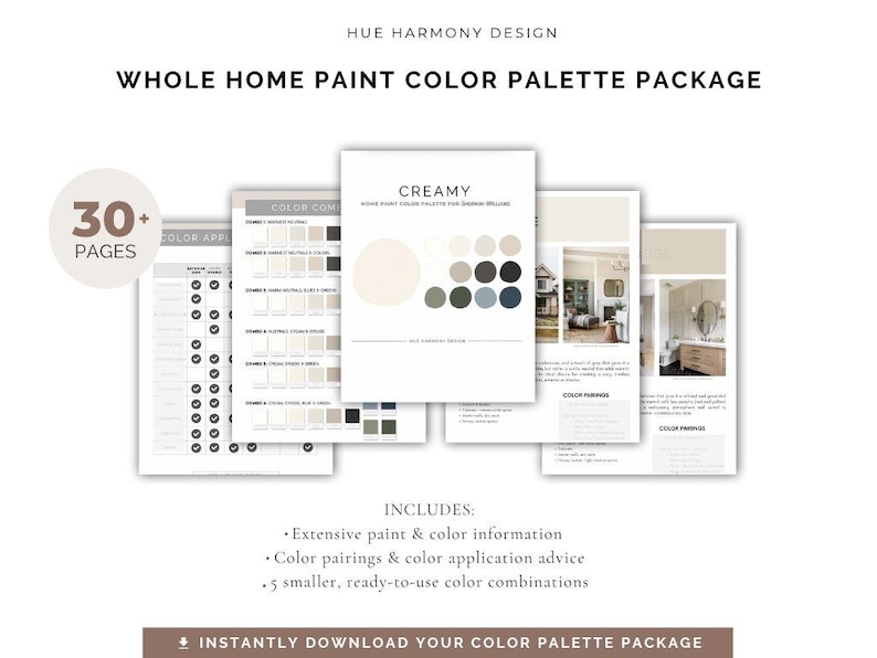 Creamy Sherwin Williams Paint Palette | Whole House Paint Color Scheme ...