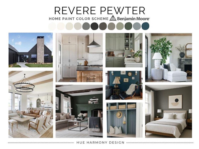 Revere Pewter Benjamin Moore Whole House Paint Color Palette Revere ...