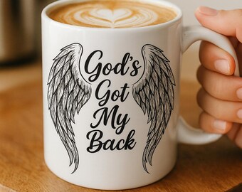 Faith Coffee Mug: Angel Wings Christian Gift (11oz 15oz 20oz Options)