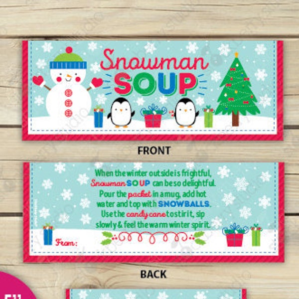 Snowman Soup Bag Topper Printable Snowman Soup Labels Digital Snowman Soup Packaging Snowman Soup Tags Snowman Soup Favor Instant Download