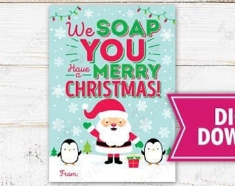 We Soap You Have A Merry Christmas Gift Tags Printable Soap Christmas Soap Label Instant Download Holiday Staff Nurse Teacher Appreciation