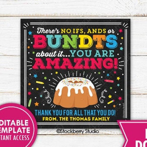 Teacher Free Printable Bundt Cake - Il 600x600.3118271978 C1j8 