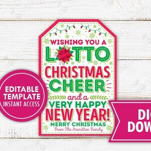 Etichette regalo Lotto di Natale Etichetta della lotteria natalizia Ti auguro un tifo per il Lotto e un felice anno nuovo Staff Insegnante Apprezzamento Amico Collega