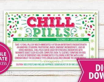 Chill Pill Labels - Etsy UK