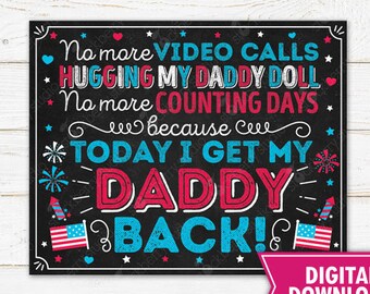 Military Homecoming Sign Printable Welcome Home Daddy Soldier Kids Military Welcome Home Sign Deployment Sign Homecoming Poster