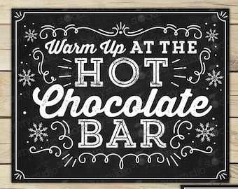 Hot Chocolate Bar Sign Printable - Hot Cocoa Bar - Christmas Hot Chocolate Party - Instant Download - Hot Cocoa Bar Sign - Hot Cocoa Sign