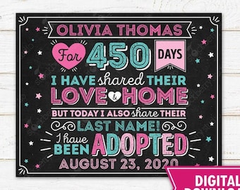 Foster Care Adoption Announcement Sign Printable Adopted Girl Adoption Announcement Adoption Day Sign Digital Download