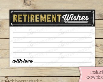 Retirement Wishes Cards Printable - Instant Download - Retirement Well Wishes Cards - Retirement Advice Cards - Retirement Party Ideas