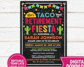 Fiesta Retirement Invitation Printable Fiesta Retirement Party Mexican Retirement Fiesta Nacho Average Retirement Invite Instant Download