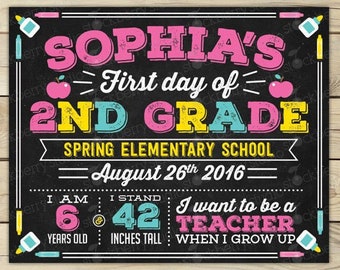 First Day of School Chalkboard Sign First Day of School Sign First Day of 1st Grade 1st Day of School Sign Back to School Digital Download