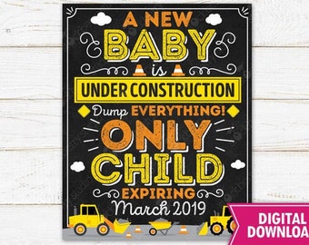 Construction Big Brother Pregnancy Announcement Sign Dump Truck Big Brother Sign Printable Construction Baby Announcement Sign Photo Props