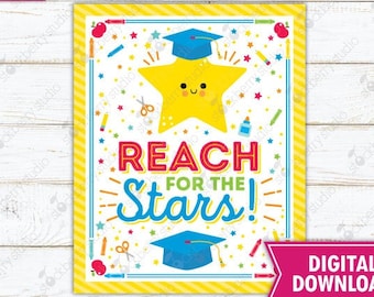 Graduation Ceremony Program Reach for the Stars Sign Template Printable