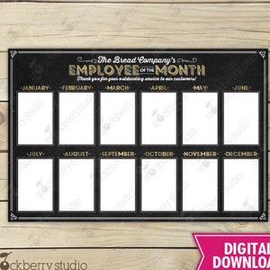 Employee of the Month Calendar - Employee Recognition - Employee Appreciation Gifts - Office Worker - Boss Gift - Office Printable