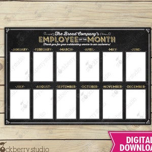 Editable Employee Of The Month Printable Office Printable Etsy