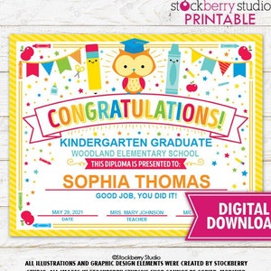 Graduation Certificate Graduate Diploma Printable Any Grade Last Day of ...