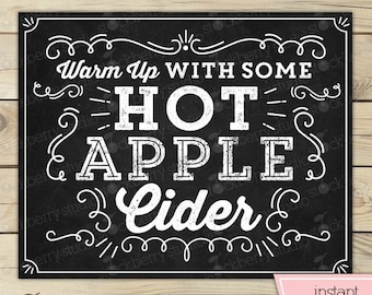 Apple Cider Sign - Apple Cider Bar Sign Printable - Apple Cider Bar Printable - Instant Download - Hot Apple Cider Sign