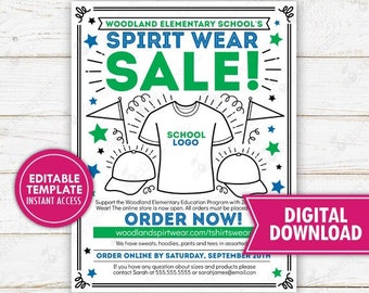 School t-shirt top sale flyer