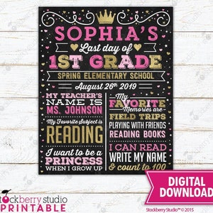 Last Day of Pre-kindergarten Chalkboard Printable Last Day of Preschool ...