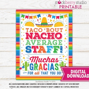 Nacho Average Staff Sign Printable Employee Fiesta Sign Fiesta Decor Fiesta Decorations Fiesta Poster Teacher Appreciation Instant Download