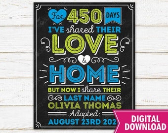 Adoption Announcement Sign Printable Foster Care Adoption Announcement Adoption Day Sign Adopted Boy Digital Download