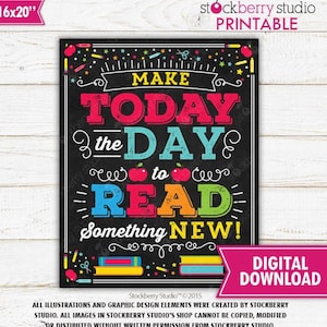 Reading Poster School Library Sign Teacher Classroom Decorations Library Wall Art Printable Classroom Decor Classroom Sign Class Sign