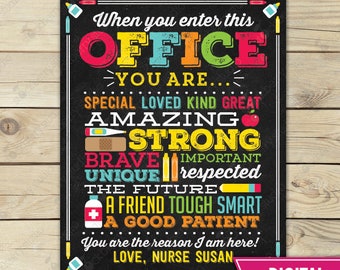 Where Is The School Nurse Door Sign Classroom Decor School Etsy