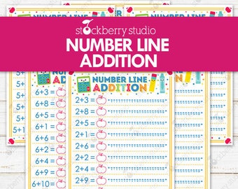 Number Line Math Addition Printable Kindergarten 1st Grade Math Worksheets Preschool