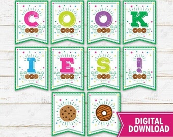 Cookie Booth Banner Printable Scout Cookie Booth Decorations Fundraiser Cookies Sold Here Cookie Banner Cookie Booth Sign Instant Download