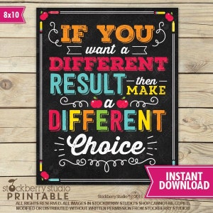 Inspirational Poster Printable Choices Results Consequences Social Work Office Decor Teacher Classroom Decor School Counselor Office Decor