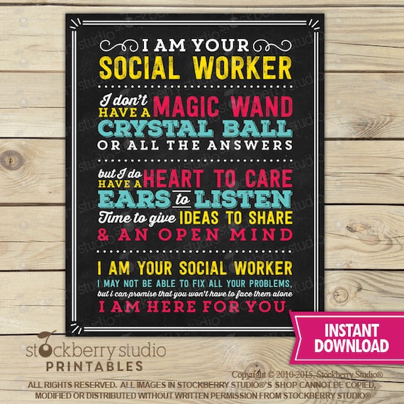 I Am Your Social Work Sign Printable - Social Worker Office Decor - School Social Worker Sign - School Social Worker Gift - Instant Download Il_570xn