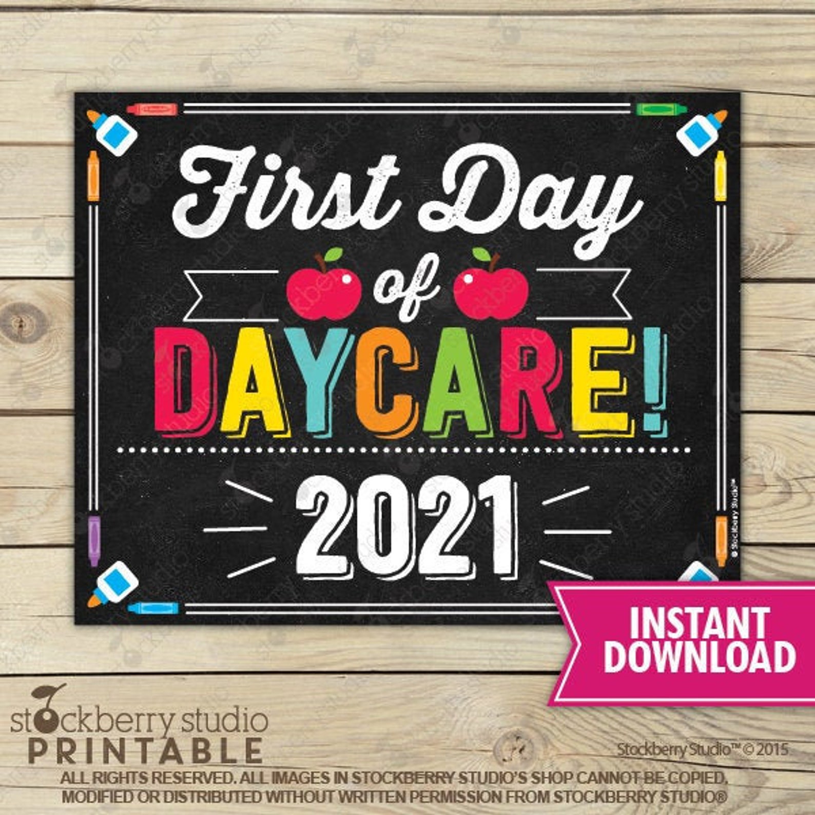 First Day of Daycare Sign 1st Day of Daycare Sign First Etsy