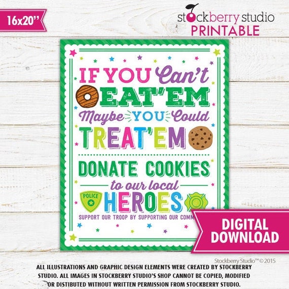 Cookie Booth Sign Printable If You Can't Eat 'em Treat Etsy