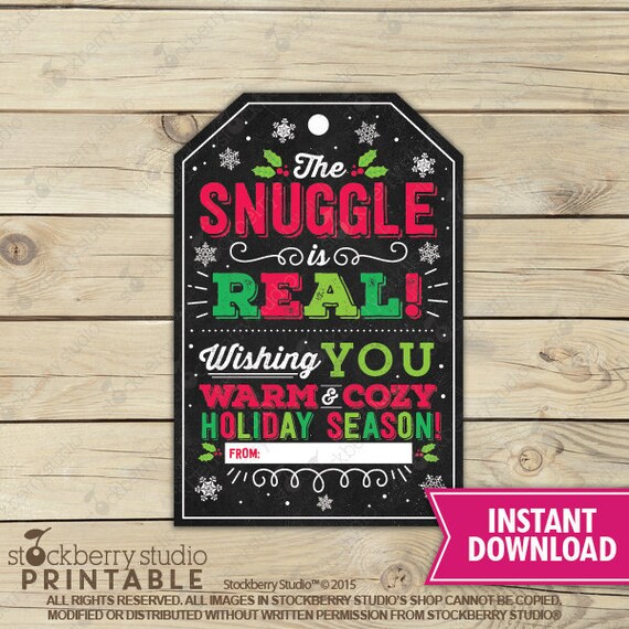 The Snuggle is Real Christmas Gift Tags Printable Blanket Secret Santa Gift Tag Holiday Office Staff Gift Teacher Gift Tag Coworker Boss Il_570xn