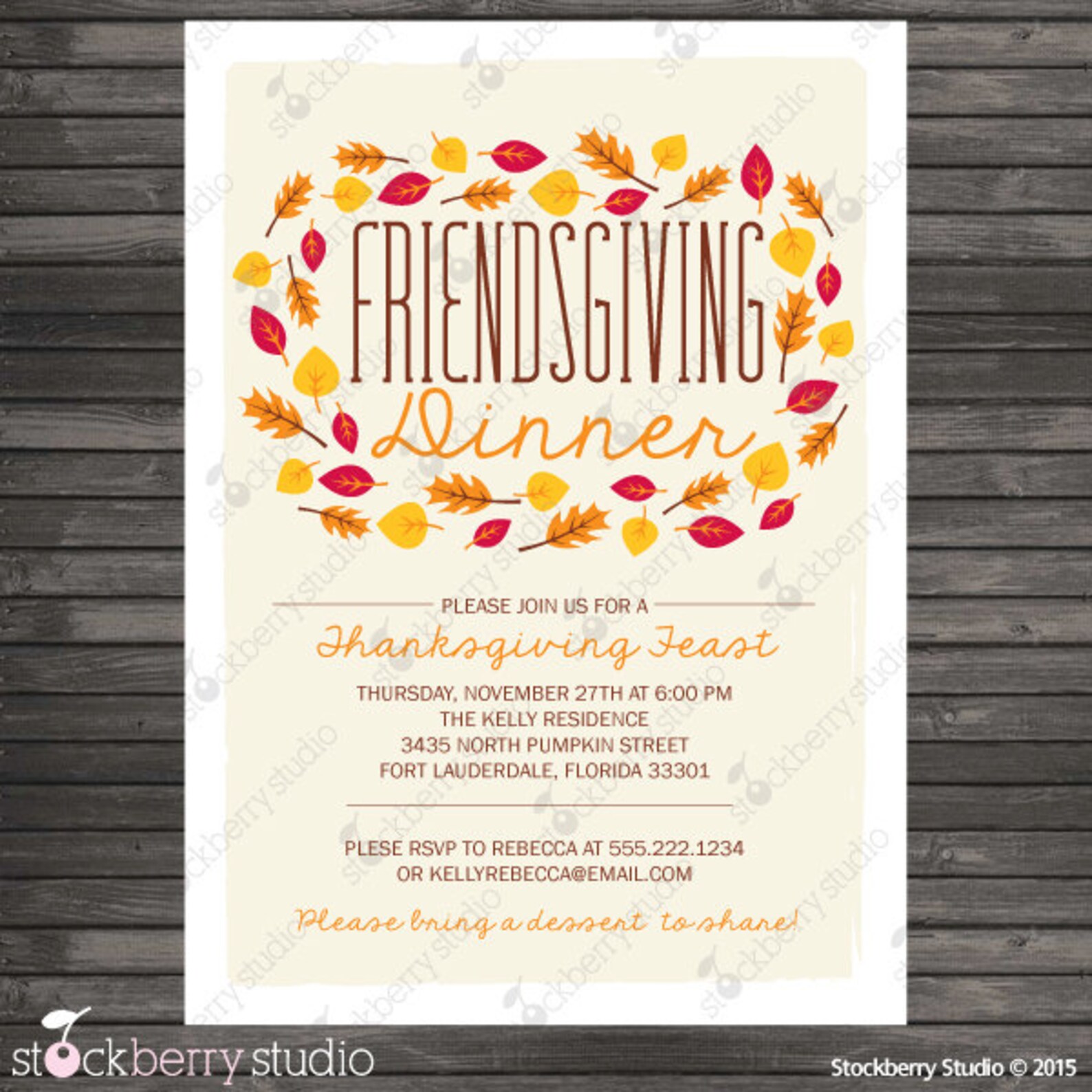 Friendsgiving Invitation Printable Friendsgiving Invite Etsy