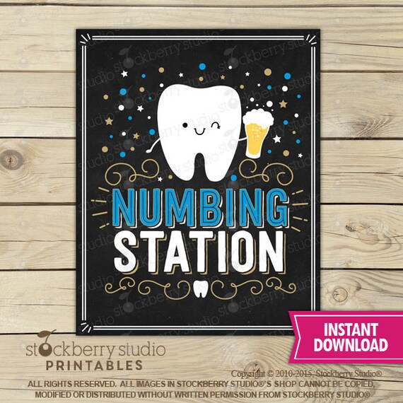 Numbing Station Sign - Dental Graduation Party Sign Printable - Dental College Graduate - Instant Download - Dental Retirement Party Signs Il_570xn